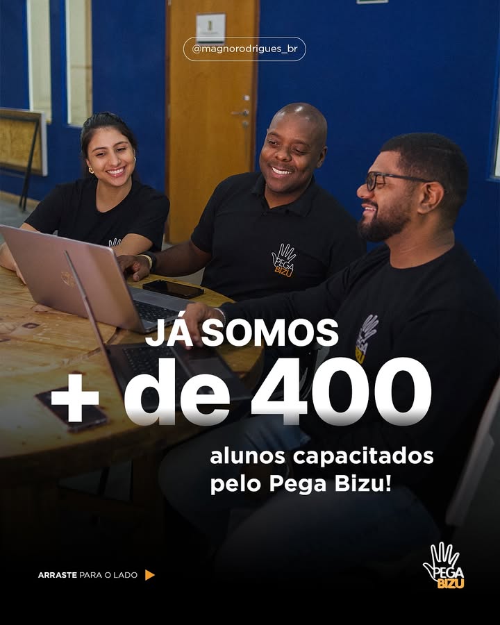 Registro do Pega Bizu celebrando mais de 400 alunos capacitados